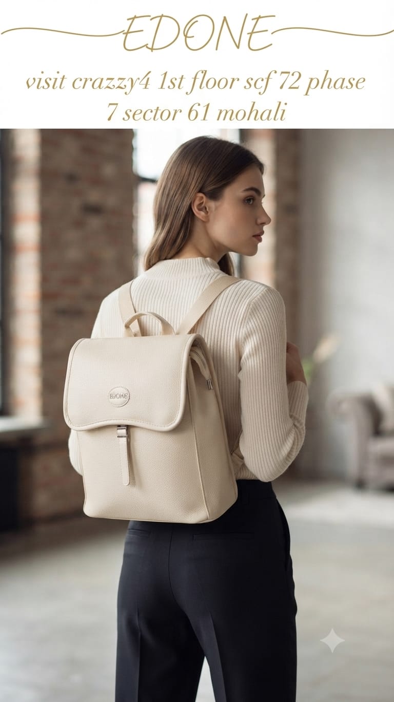 EDONE Premium PU Leather Backpack for Women | Multi-Compartment College, Office & Travel Bag (Copy) (Copy)