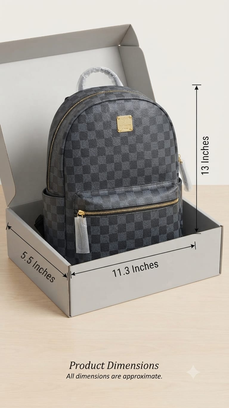 Imported Premium PU Leather Backpack for Women | Multi-Compartment College, Office & Travel Bag