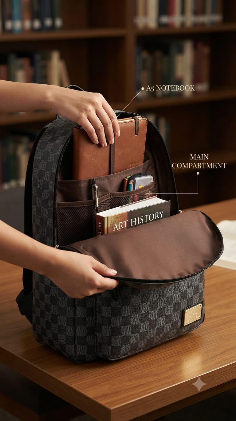 Imported Premium PU Leather Backpack for Women | Multi-Compartment College, Office & Travel Bag
