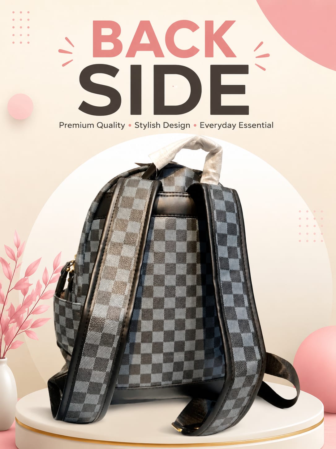 Imported Premium PU Leather Backpack for Women | Multi-Compartment College, Office & Travel Bag