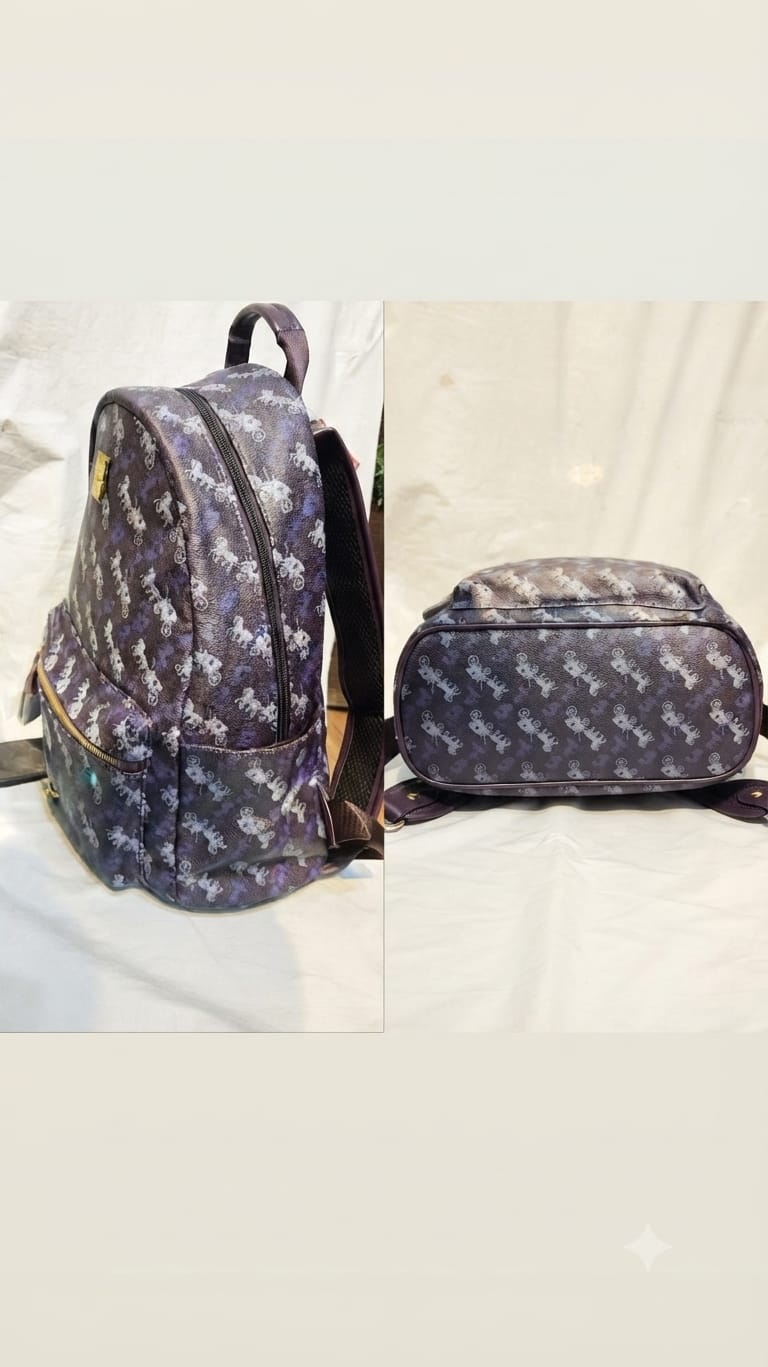 Imported Premium PU Leather Backpack for Women | Multi-Compartment College, Office & Travel Bag