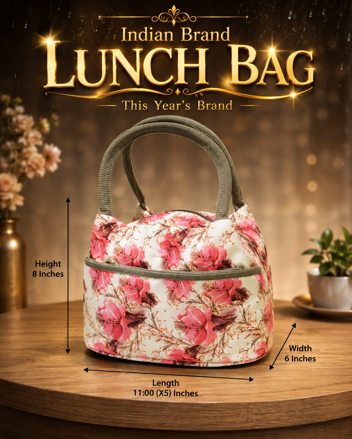 Imported Pure Sarteene Waterproof Lunch Bag | Multi-Compartment Insulated Organizer for Office, College & Travel