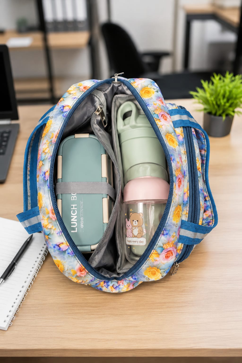 Imported Pure Sarteene Waterproof Lunch Bag | Multi-Compartment Insulated Organizer for Office, College & Travel