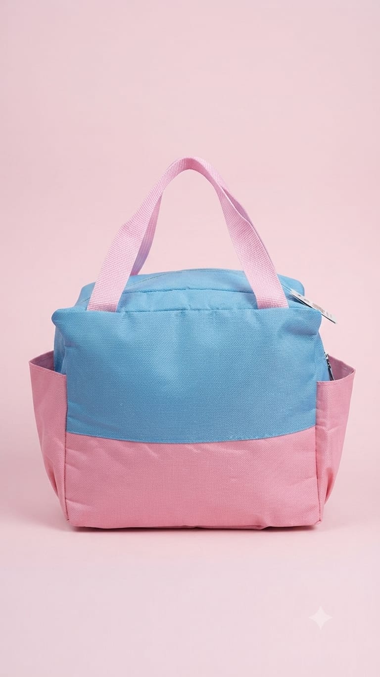Imported Pure Cotton Lunch Bag | Compact Travel & Storage Organizer for Office, College & Travel