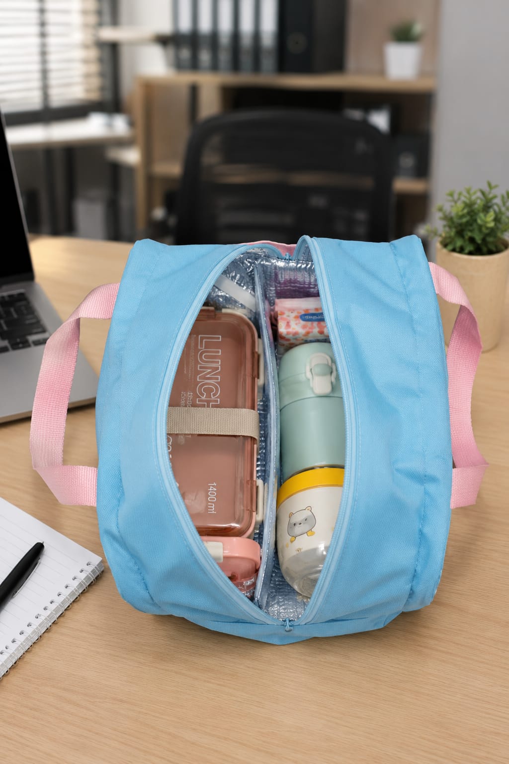 Imported Pure Cotton Lunch Bag | Compact Travel & Storage Organizer for Office, College & Travel