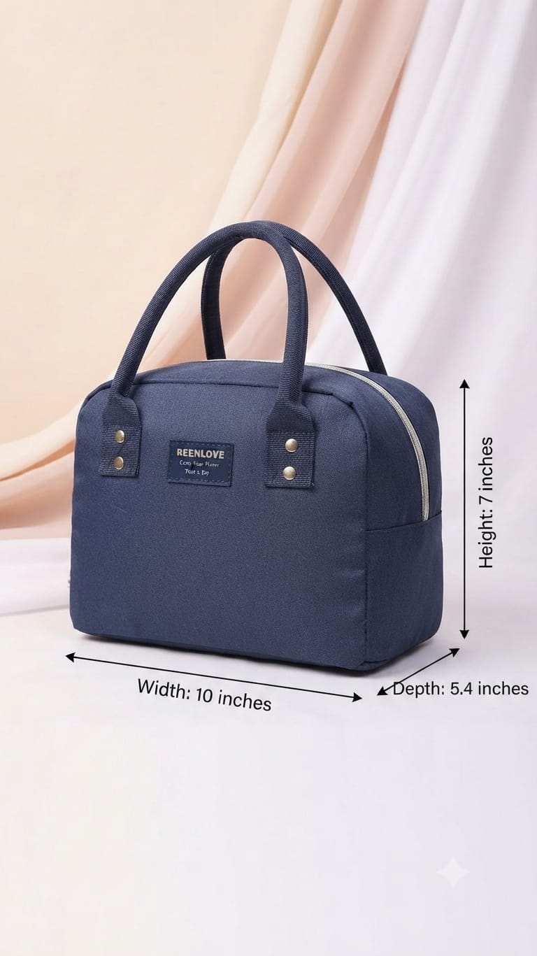 Imported Pure Cotton Lunch Bag | Compact Meal & Storage Organizer for Office, College, School & Travel