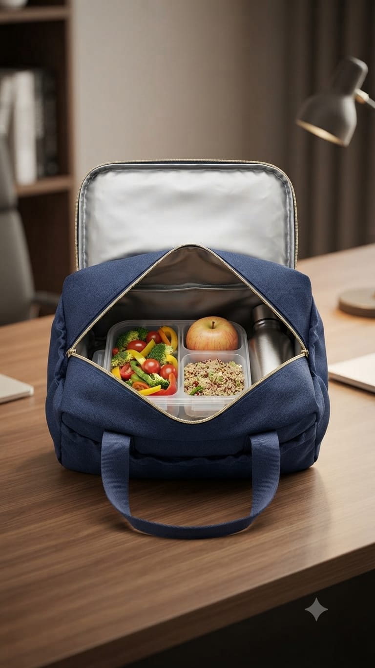 Imported Pure Cotton Lunch Bag | Compact Meal & Storage Organizer for Office, College, School & Travel