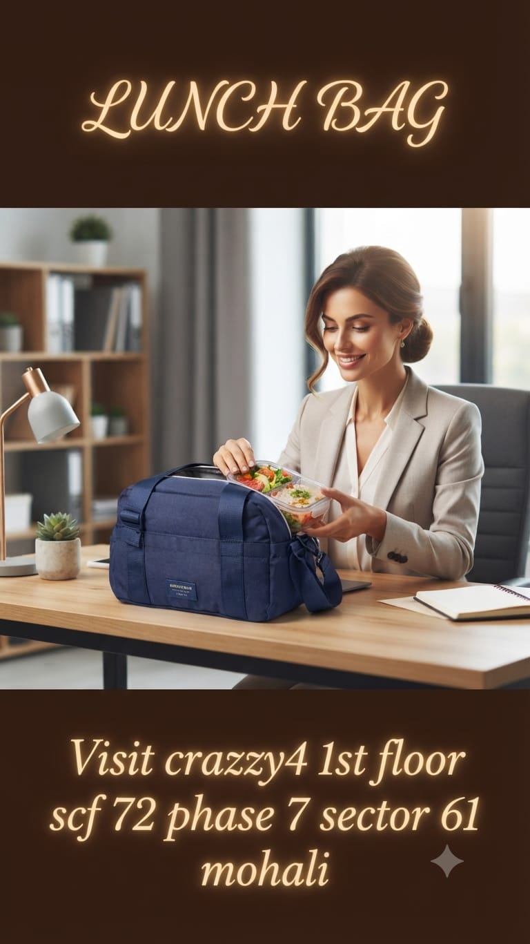 Imported Pure Cotton Lunch Bag | Compact Meal & Storage Organizer for Office, College, School & Travel