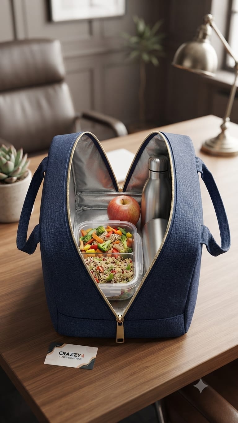 Imported Pure Cotton Lunch Bag | Compact Meal & Storage Organizer for Office, College, School & Travel