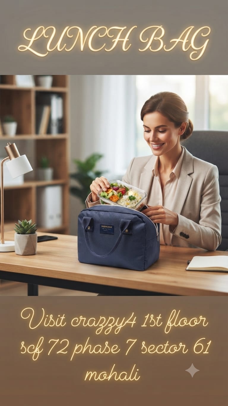 Imported Pure Cotton Lunch Bag | Compact Meal & Storage Organizer for Office, College, School & Travel