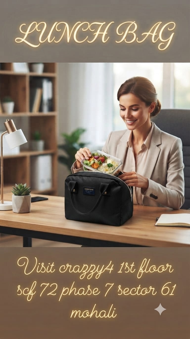Imported Pure Cotton Lunch Bag | Compact Meal & Storage Organizer for Office, College, School & Travel
