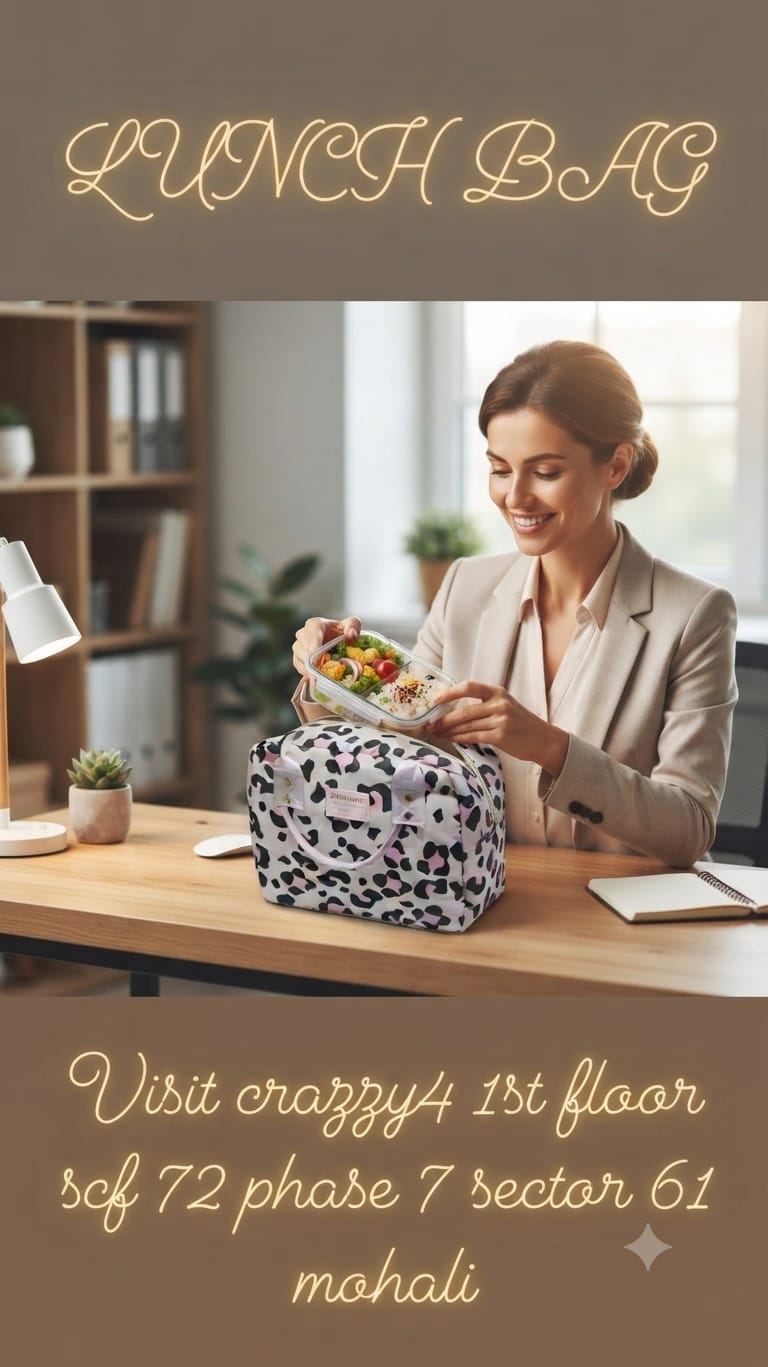 Imported Pure Cotton Lunch Bag | Compact Meal & Storage Organizer for Office, College, School & Travel
