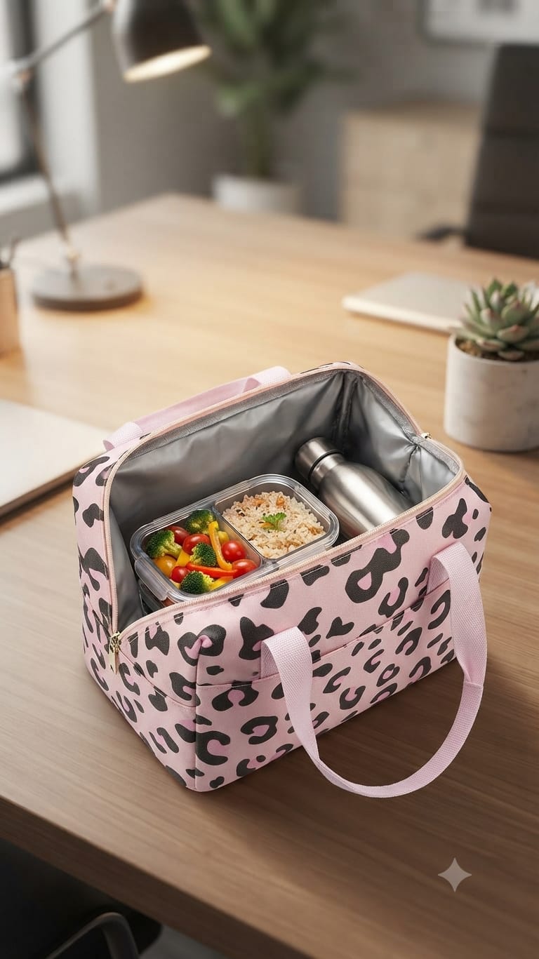 Imported Pure Cotton Lunch Bag | Compact Meal & Storage Organizer for Office, College, School & Travel