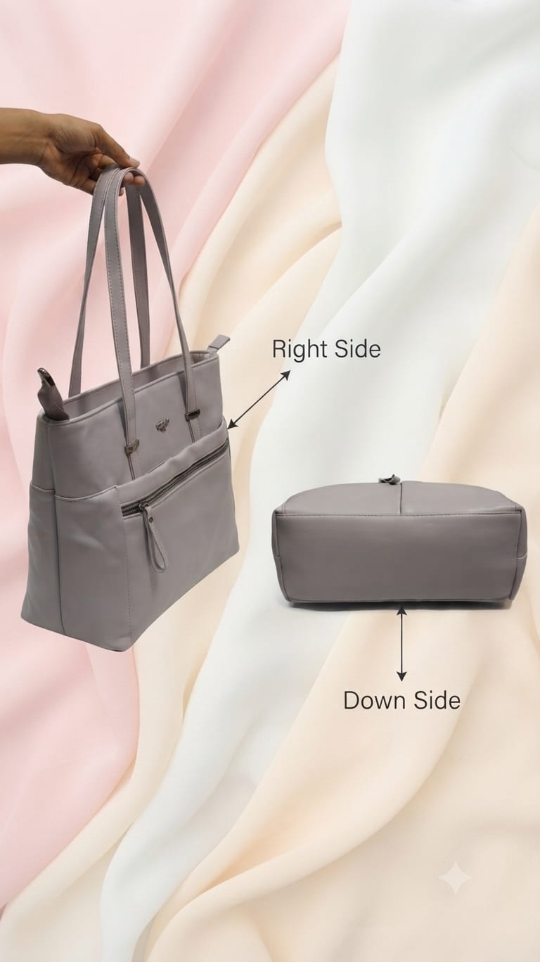 Edge Premium PU Leather Shoulder Bag for Women | Multi-Compartment College, Office, School & Travel Tote