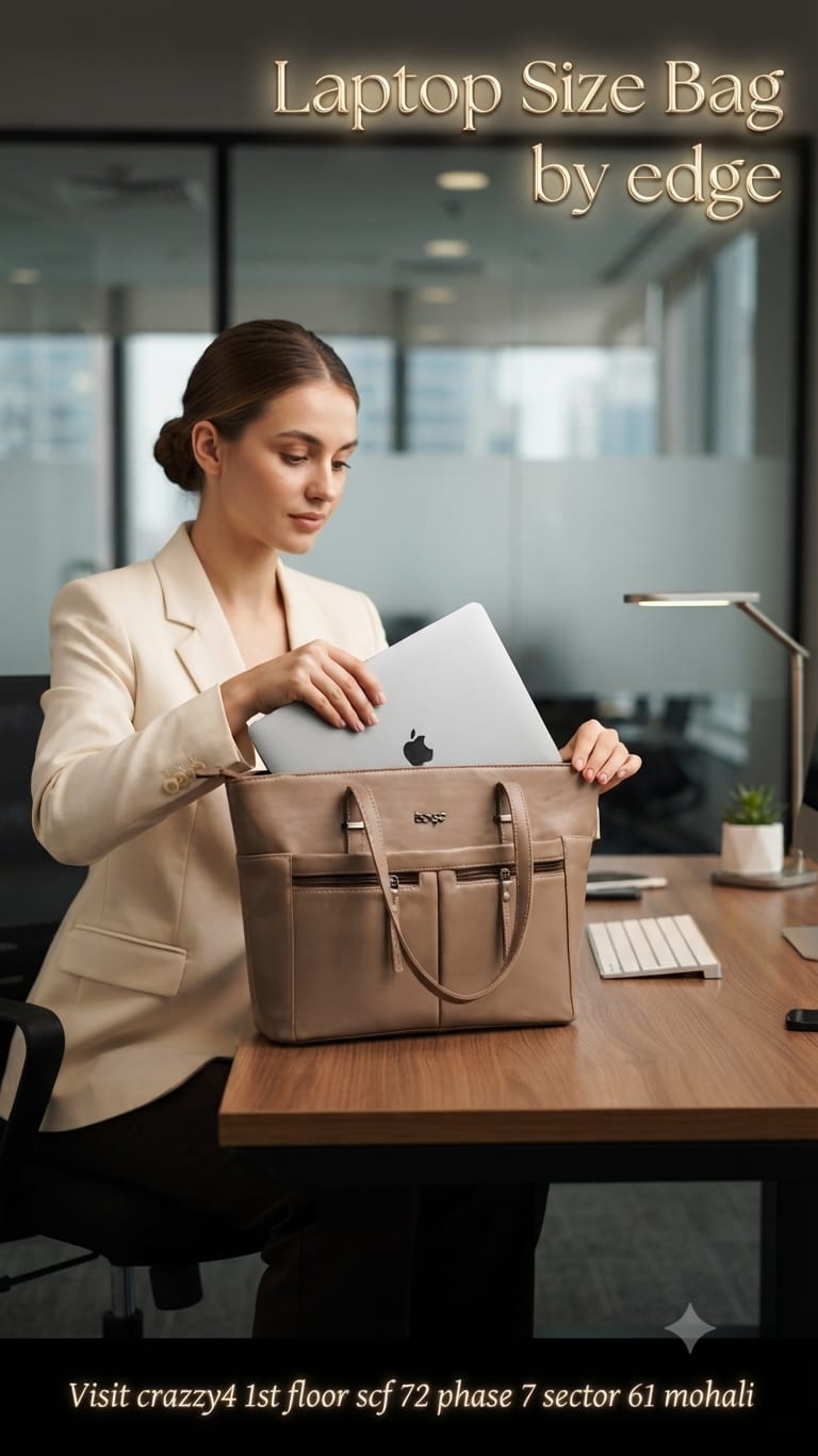 Edge Premium PU Leather Shoulder Bag for Women | Multi-Compartment College, Office, School & Travel Tote