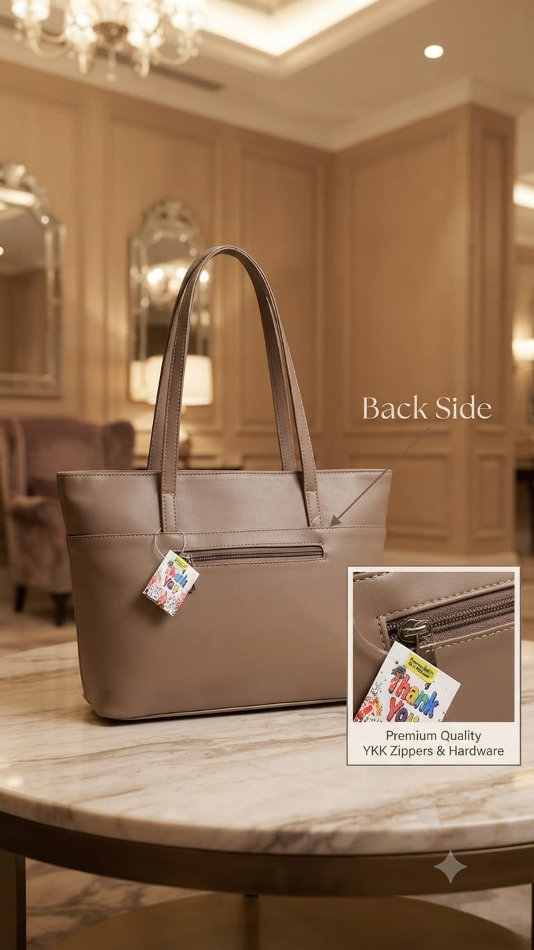 Edge Premium PU Leather Shoulder Bag for Women | Multi-Compartment College, Office, School & Travel Tote