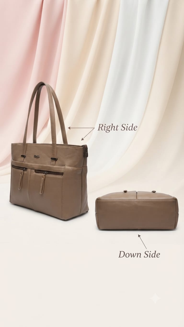 Edge Premium PU Leather Shoulder Bag for Women | Multi-Compartment College, Office, School & Travel Tote