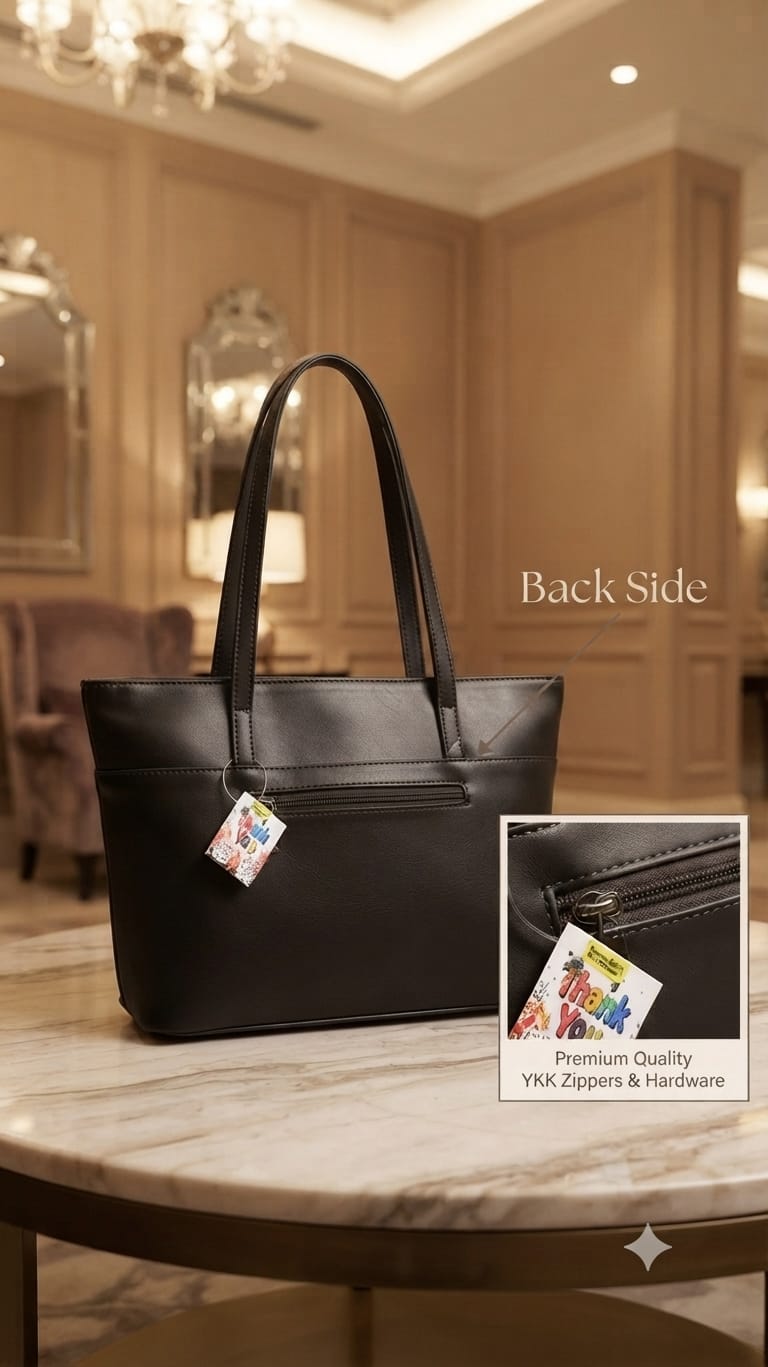 Edge Premium PU Leather Shoulder Bag for Women | Multi-Compartment College, Office, School & Travel Tote