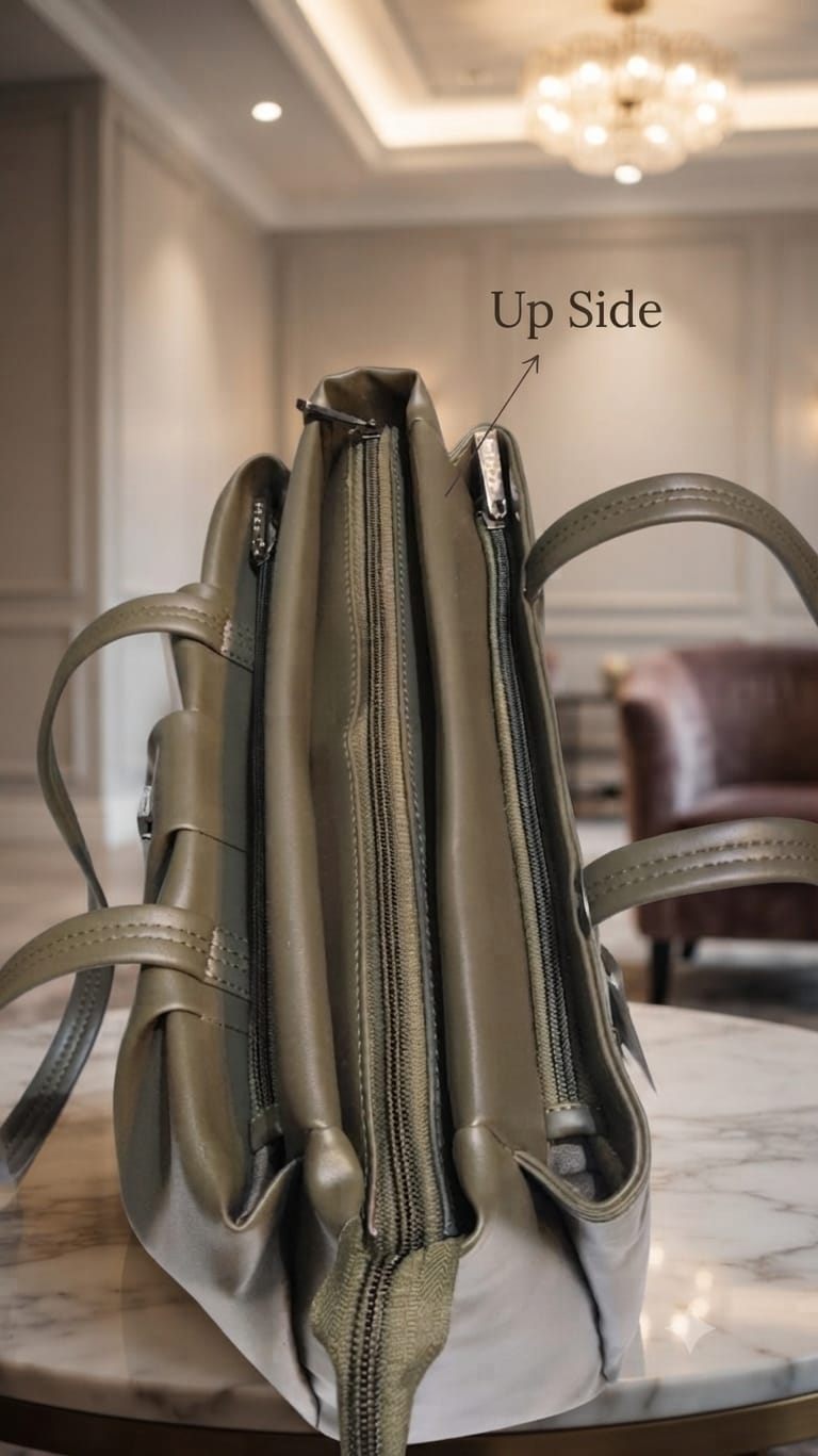 Edge Pure Cotton Shoulder Bag for Women | Multi-Zip College, Office, School & Travel Bag