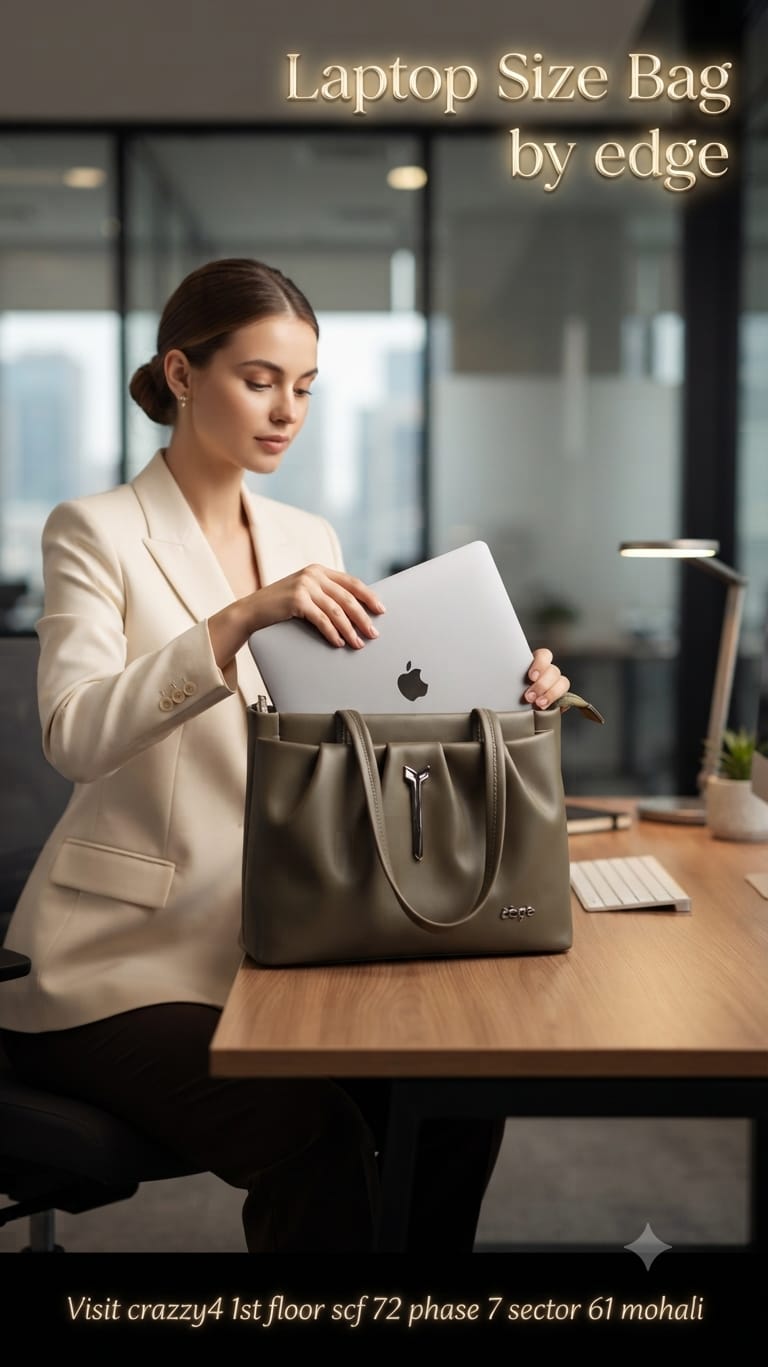Edge Pure Cotton Shoulder Bag for Women | Multi-Zip College, Office, School & Travel Bag