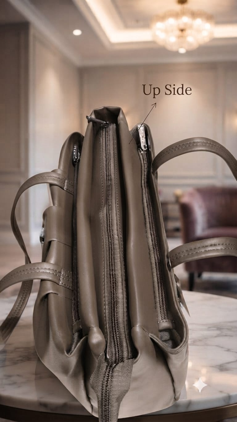 Edge Pure Cotton Shoulder Bag for Women | Multi-Zip College, Office, School & Travel Bag