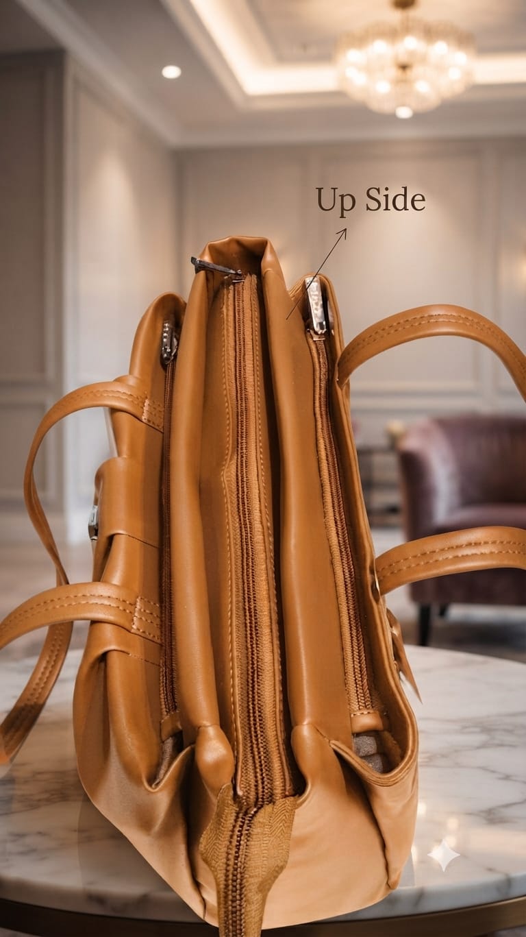 Edge Pure Cotton Shoulder Bag for Women | Multi-Zip College, Office, School & Travel Bag