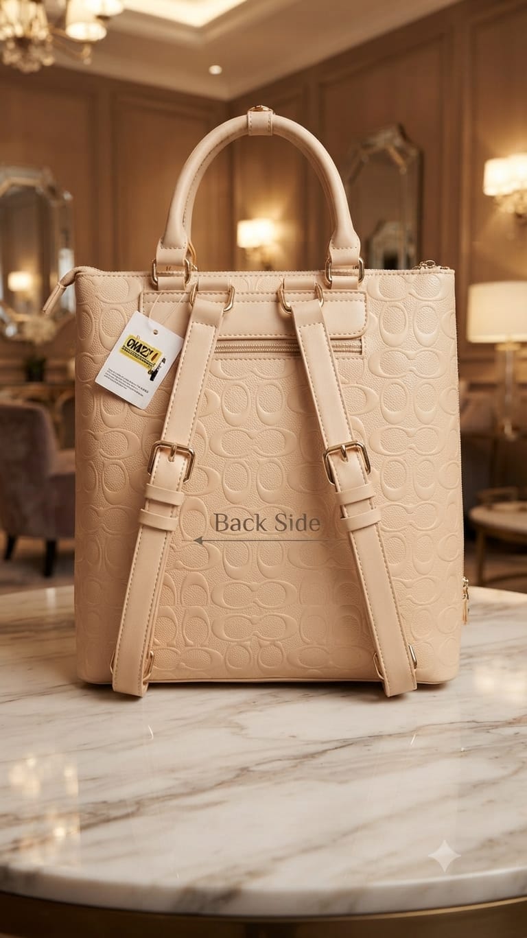 Peris & Classic Premium Pure PU Convertible Handle Backpack | Elegant Multi-Compartment Party Bag