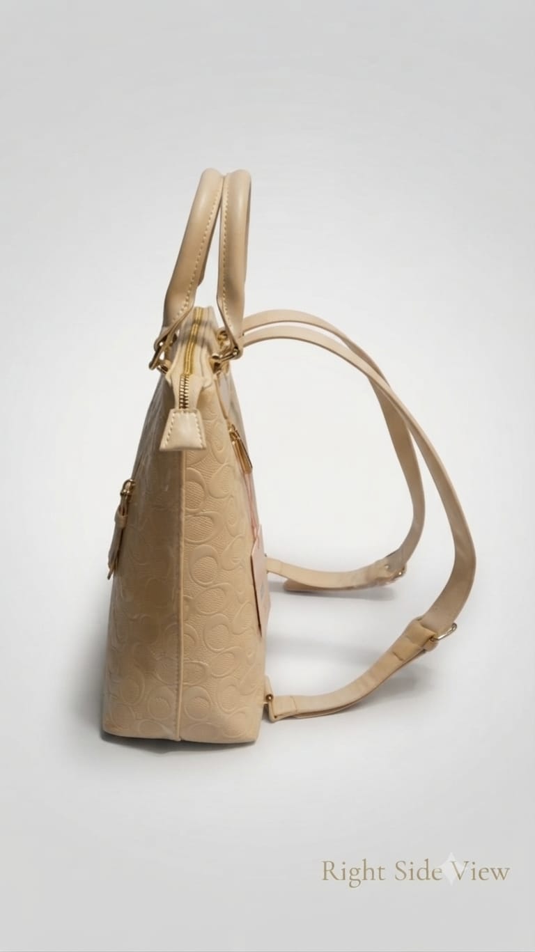 Peris & Classic Premium Pure PU Convertible Handle Backpack | Elegant Multi-Compartment Party Bag