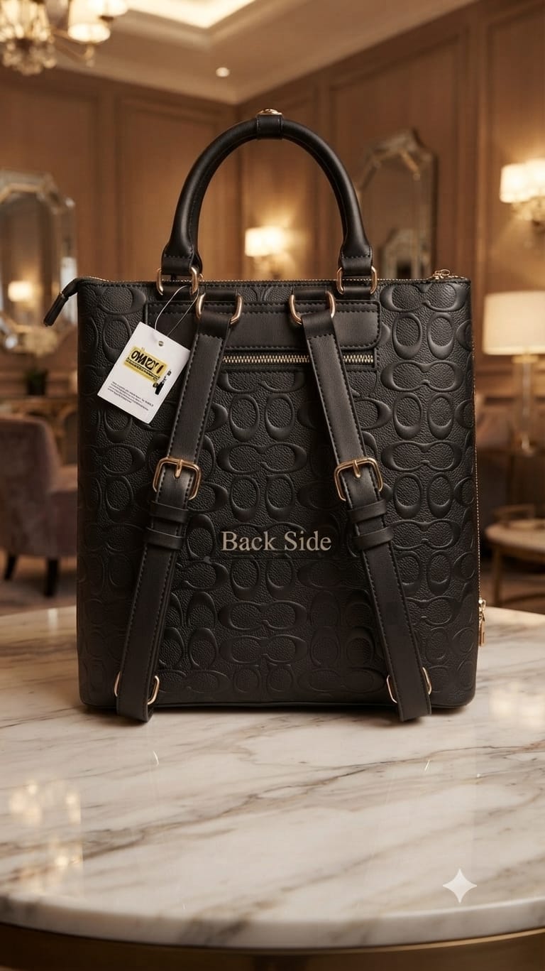 Peris & Classic Premium Pure PU Convertible Handle Backpack | Elegant Multi-Compartment Party Bag