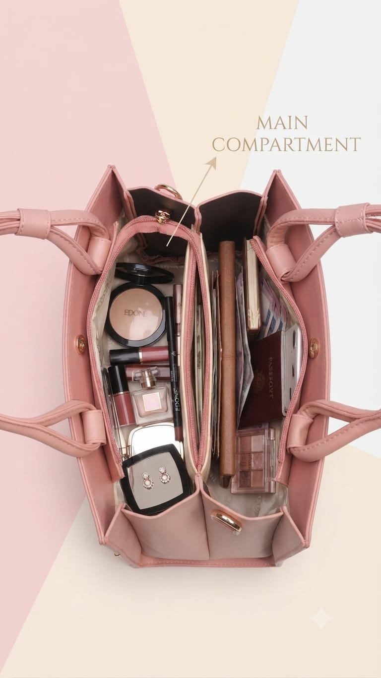 EDONE Premium PU Leather Handbag for Women | Elegant Multi-Compartment Party Bag