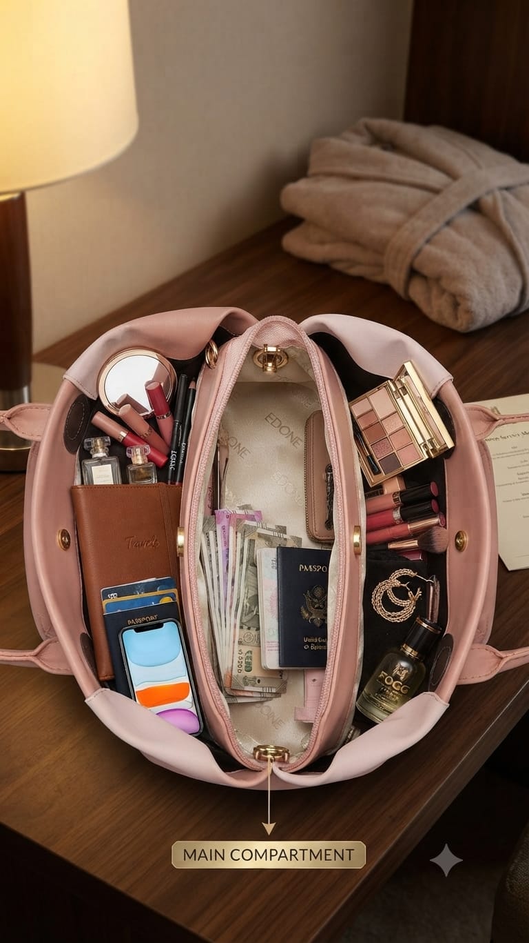 EDONE Premium PU Leather Handbag for Women | Elegant Multi-Compartment Party Bag