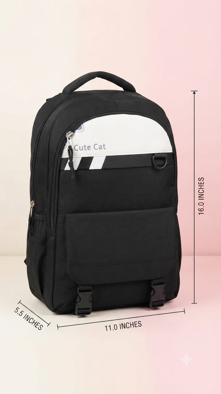 Imported Pure Cotton Backpack for Women & Girls | Multi-Compartment School & College Bag