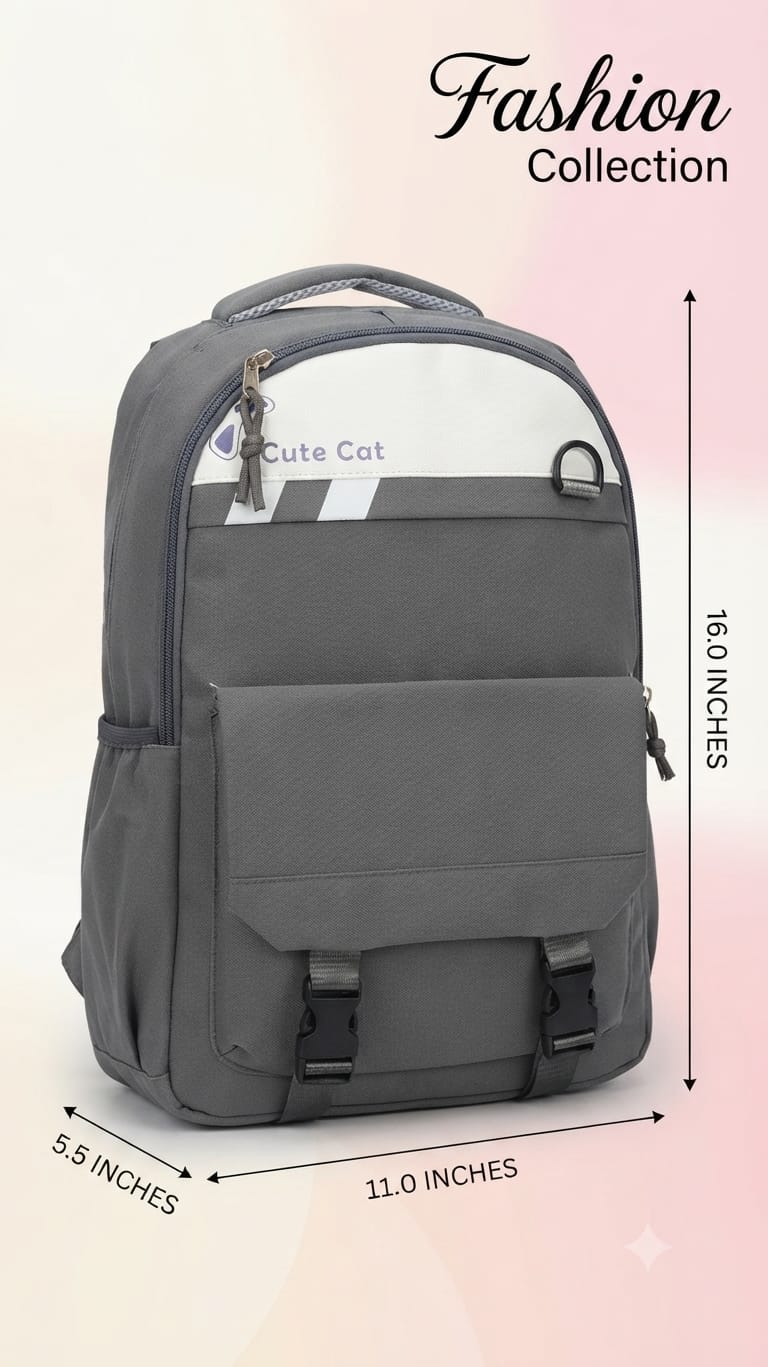 Imported Pure Cotton Backpack for Women & Girls | Multi-Compartment School & College Bag