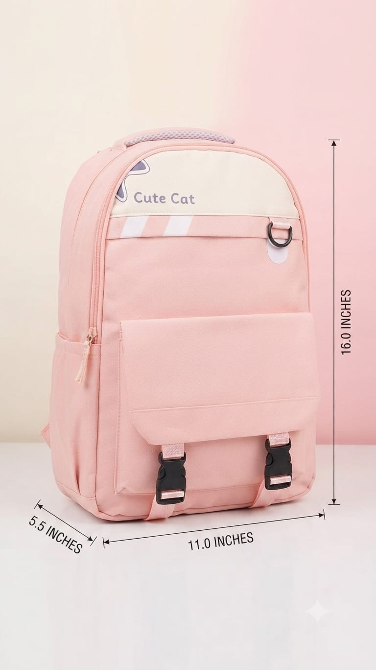 Imported Pure Cotton Backpack for Women & Girls | Multi-Compartment School & College Bag