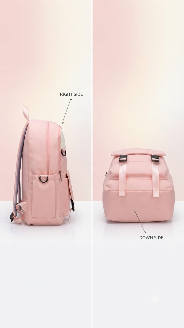 Imported Pure Cotton Backpack for Women & Girls | Multi-Compartment School & College Bag
