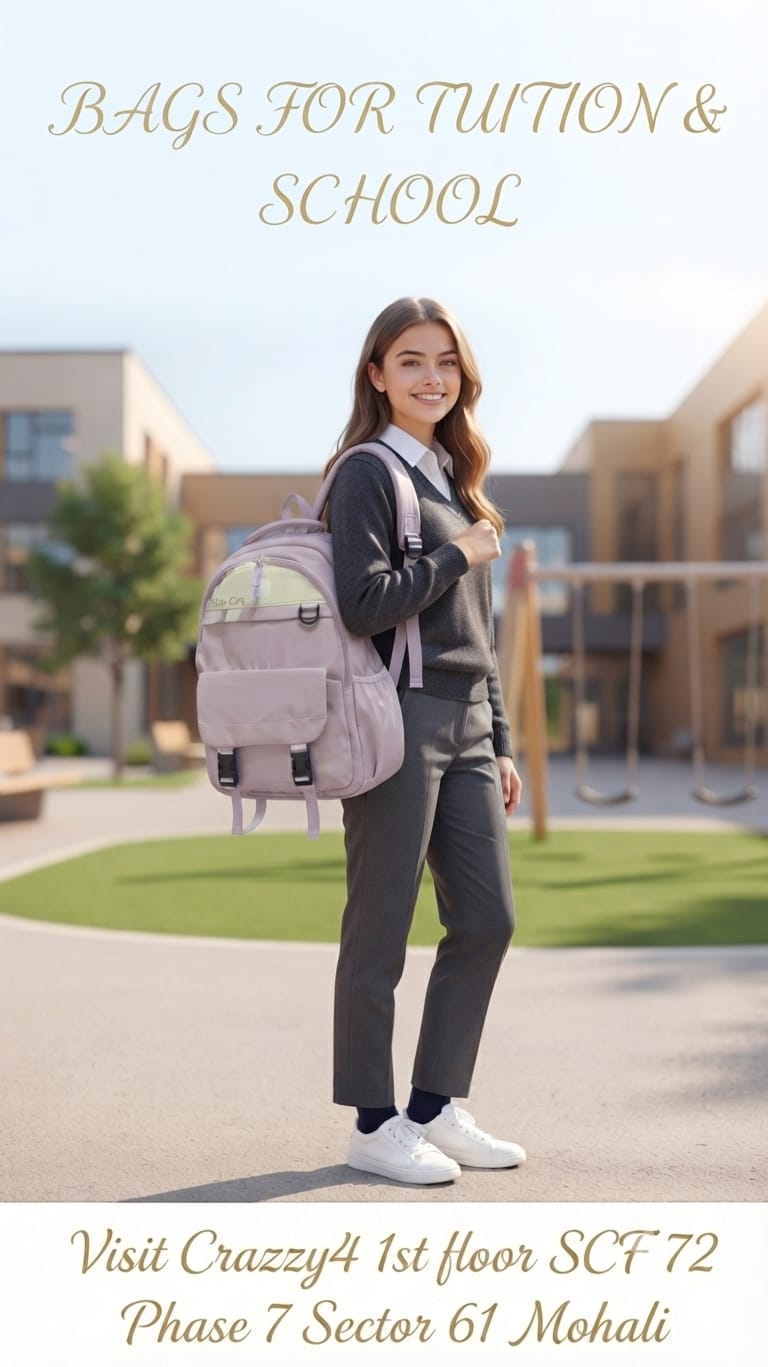 Imported Pure Cotton Backpack for Women & Girls | Multi-Compartment School & College Bag