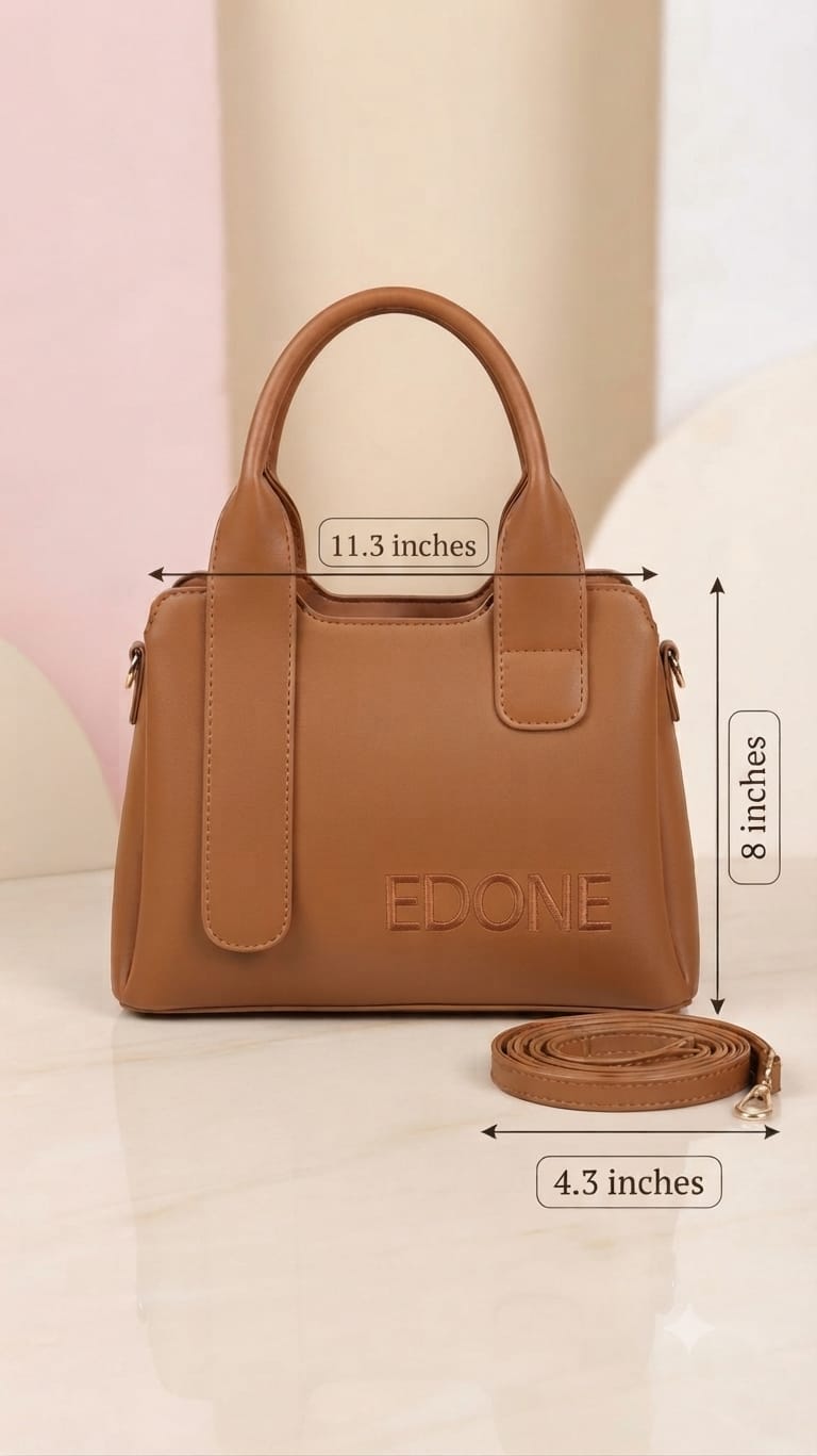 EDONE Premium PU Leather Handbag for Women | Multi-Compartment Casual Tote & Shoulder Bag