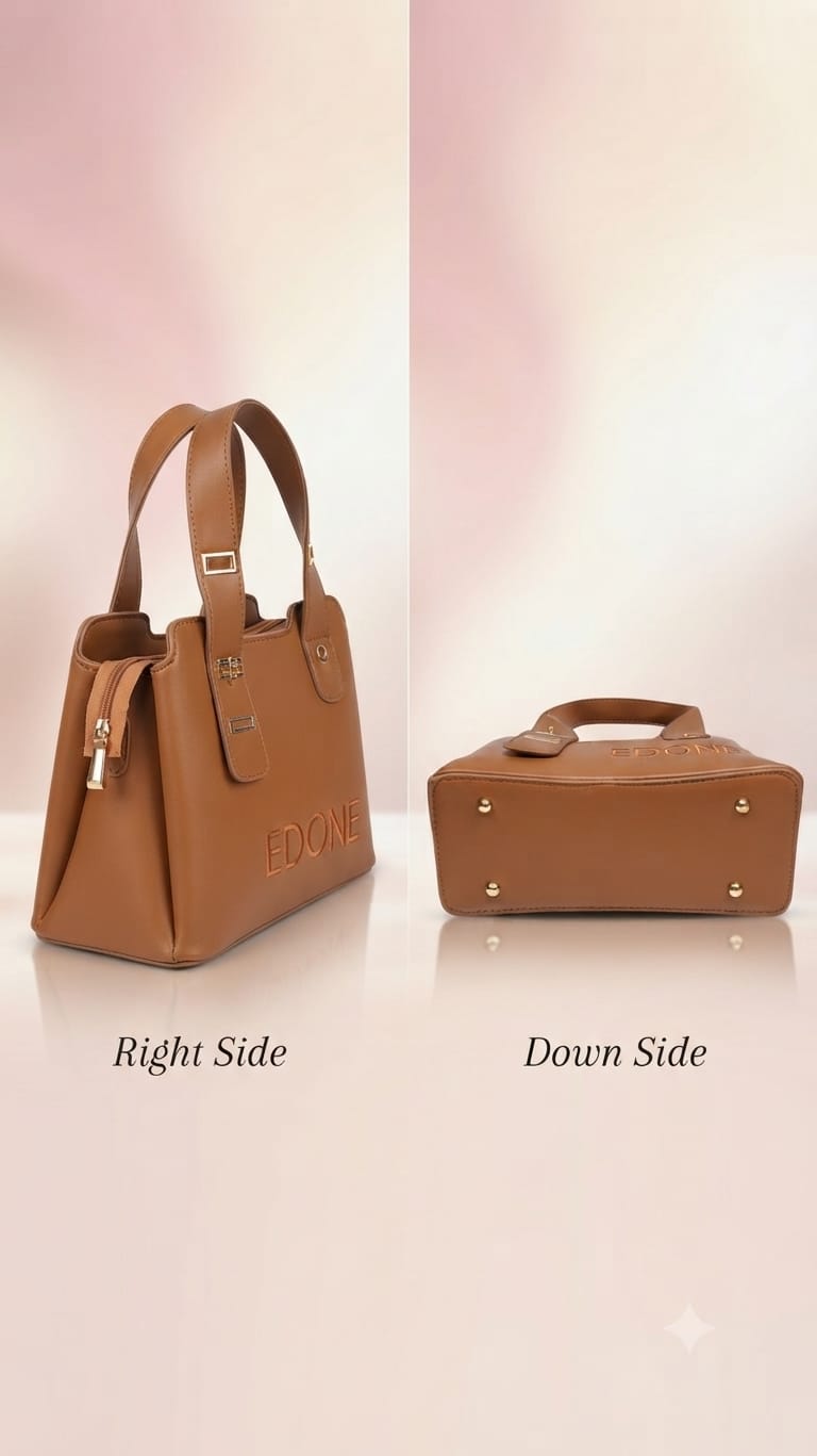 EDONE Premium PU Leather Handbag for Women | Multi-Compartment Casual Tote & Shoulder Bag