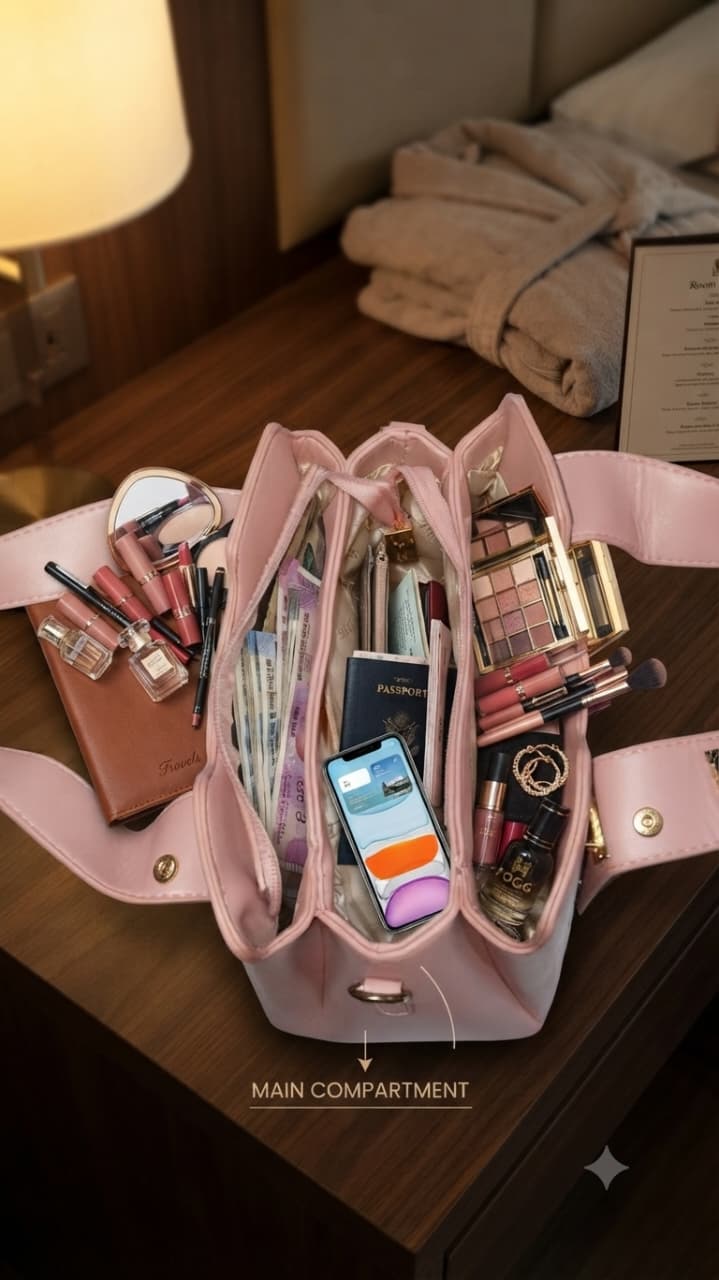 EDONE Premium PU Leather Handbag for Women | Multi-Compartment Casual Tote & Shoulder Bag