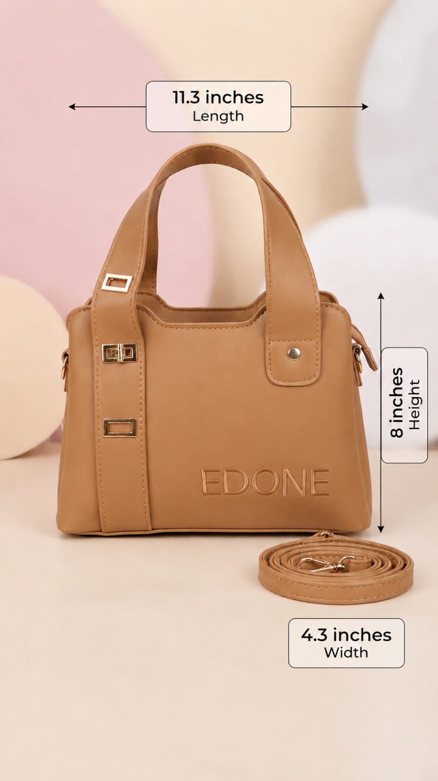 EDONE Premium PU Leather Handbag for Women | Multi-Compartment Casual Tote & Shoulder Bag
