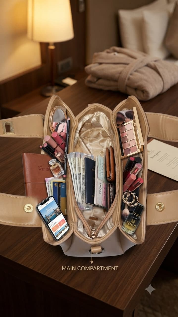 EDONE Premium PU Leather Handbag for Women | Multi-Compartment Casual Tote & Shoulder Bag
