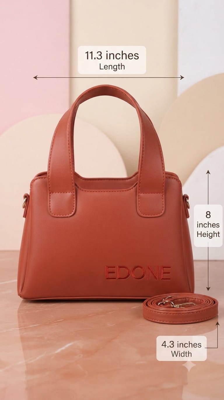 EDONE Premium PU Leather Handbag for Women | Multi-Compartment Casual Tote & Shoulder Bag