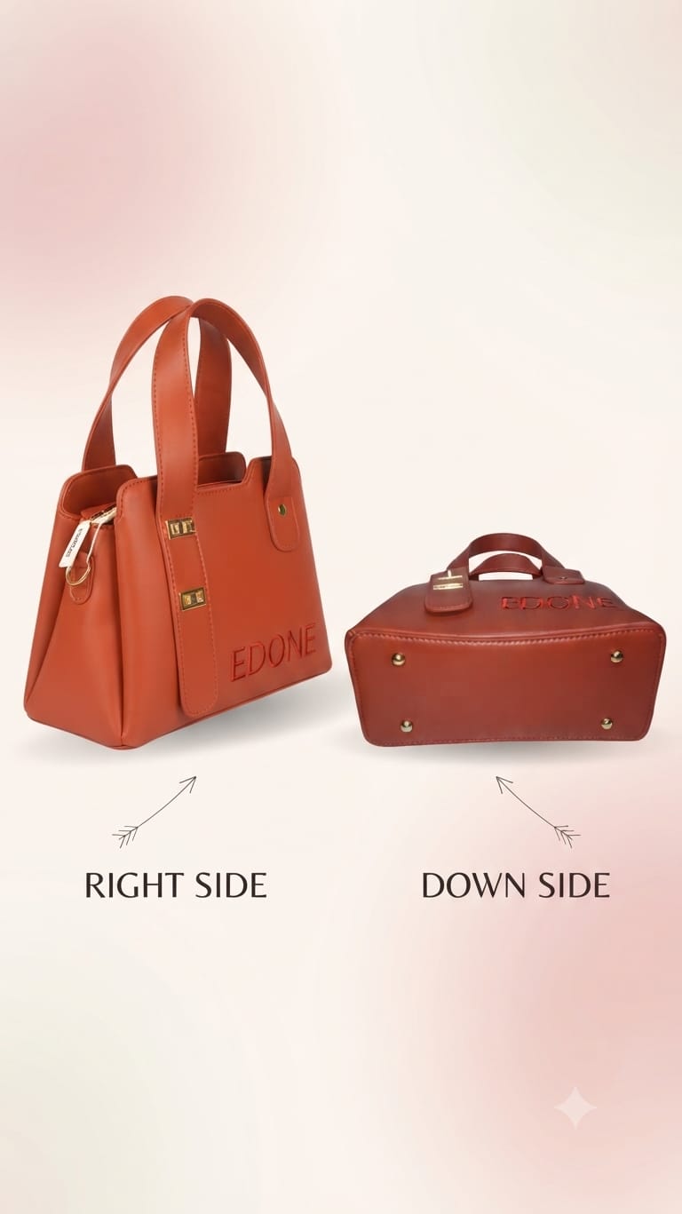 EDONE Premium PU Leather Handbag for Women | Multi-Compartment Casual Tote & Shoulder Bag