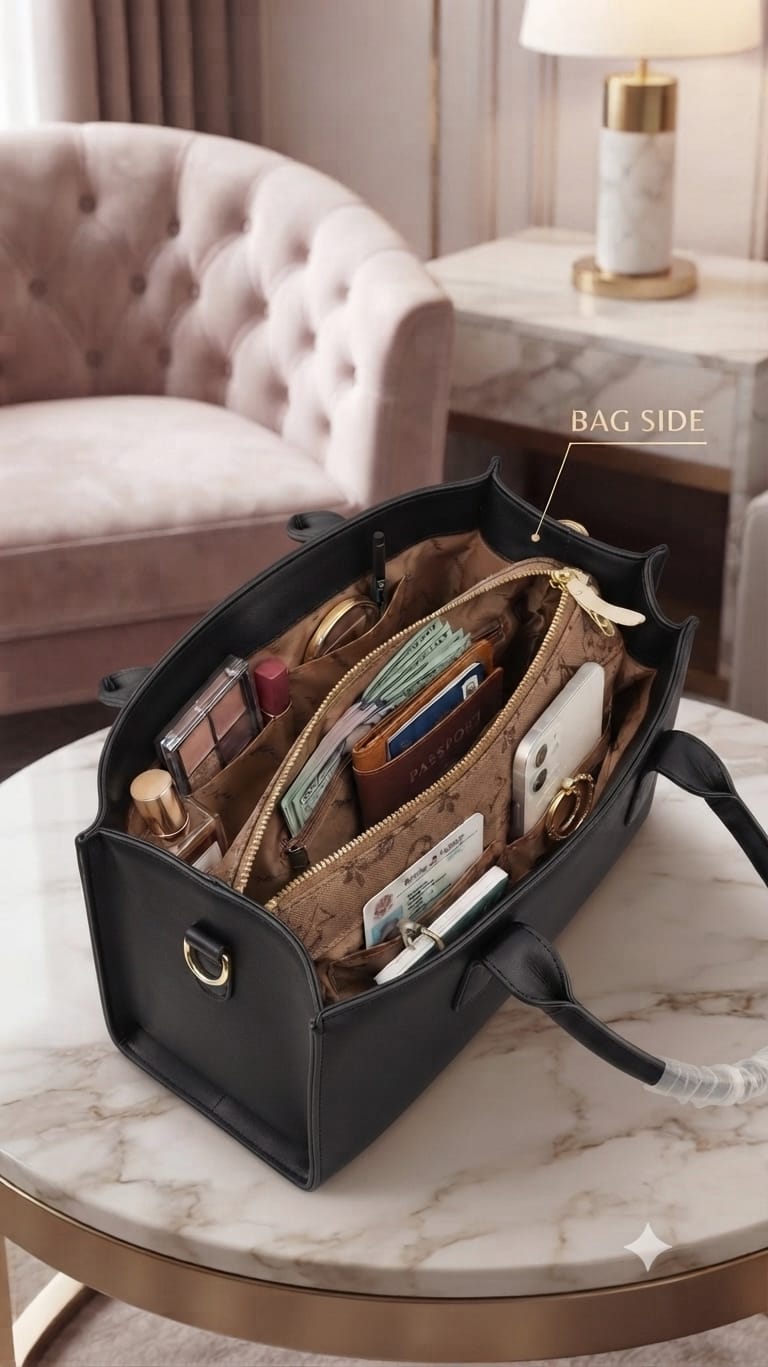 ADS & Perrise Premium PU Leather Handbag for Women | Elegant Multi-Compartment Party Bag