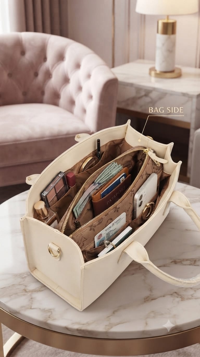 ADS & Perrise Premium PU Leather Handbag for Women | Elegant Multi-Compartment Party Bag