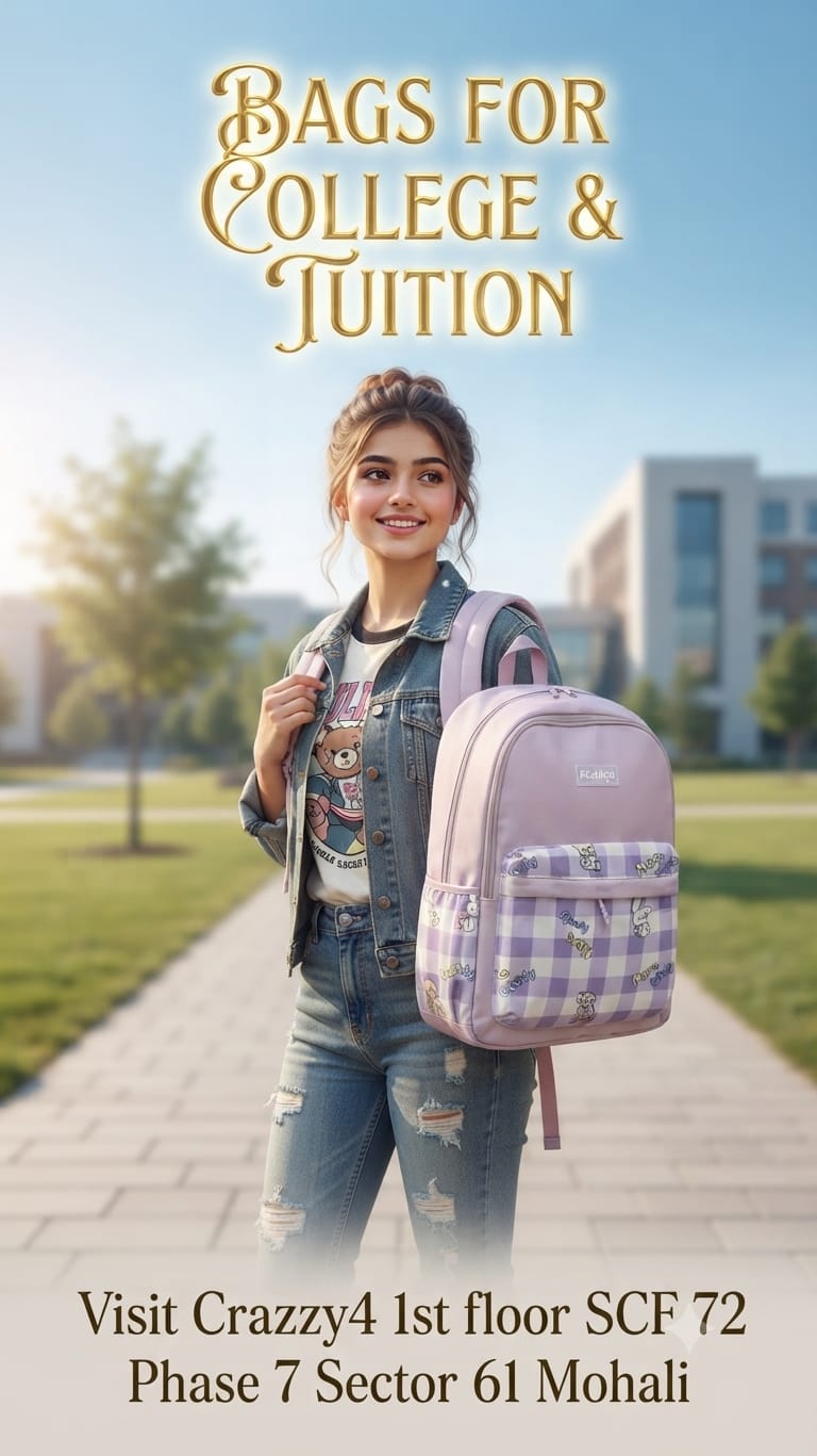 Imported Pure Cotton Backpack for Women & Girls | Multi-Compartment School & College Bag