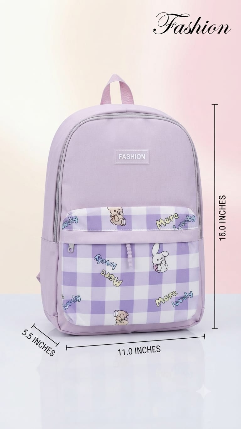Imported Pure Cotton Backpack for Women & Girls | Multi-Compartment School & College Bag