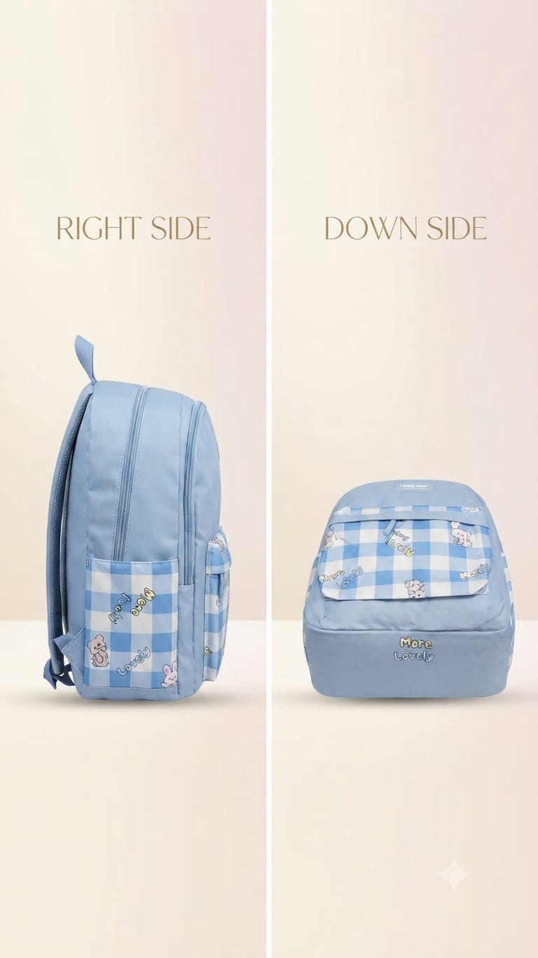 Imported Pure Cotton Backpack for Women & Girls | Multi-Compartment School & College Bag
