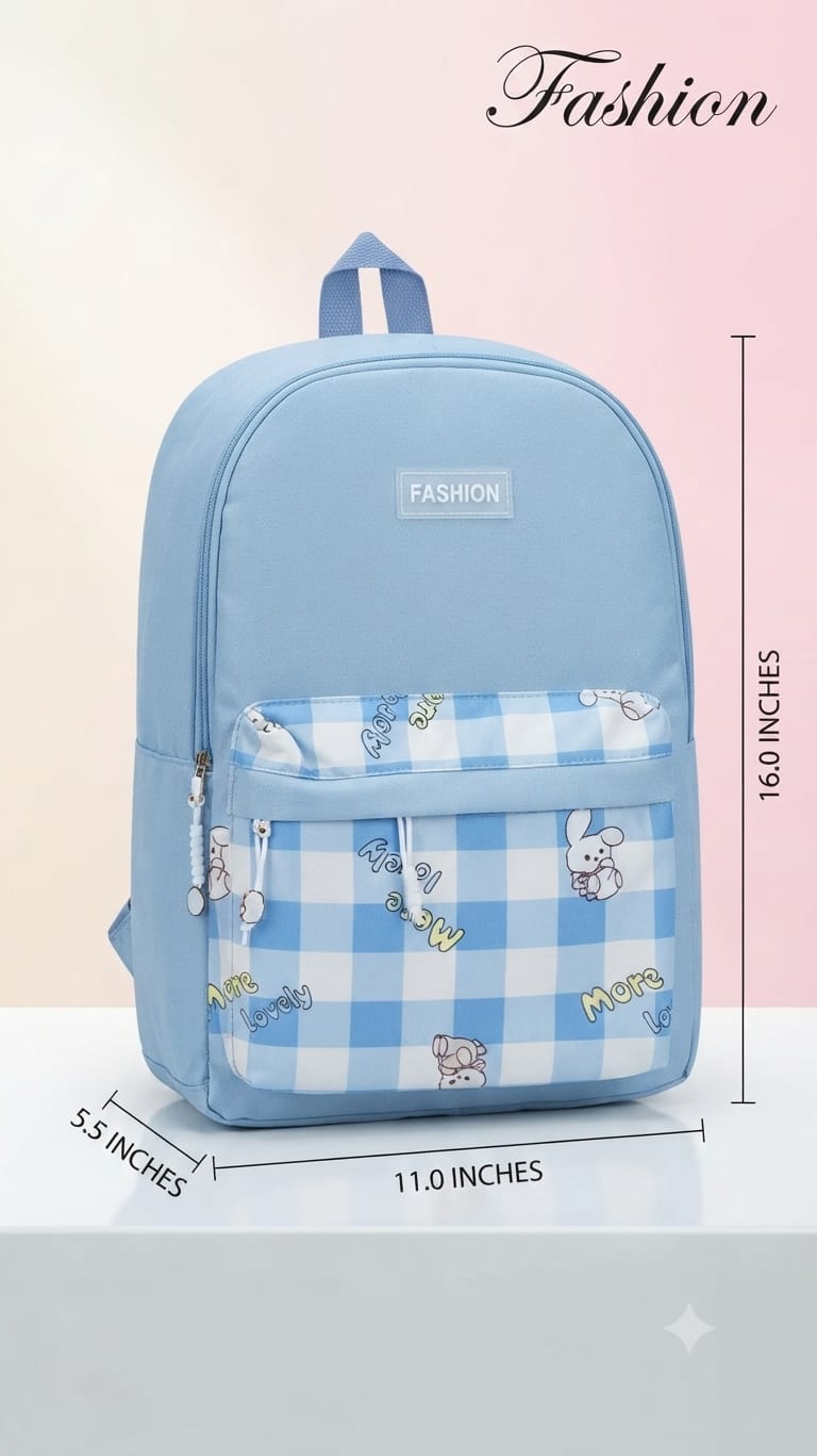 Imported Pure Cotton Backpack for Women & Girls | Multi-Compartment School & College Bag