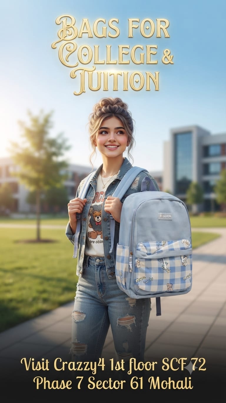 Imported Pure Cotton Backpack for Women & Girls | Multi-Compartment School & College Bag